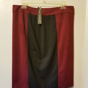 NWT Red and Black Pencil Skirt Larry Levine